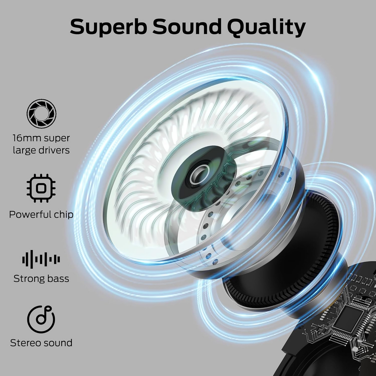 Monster Open Free AC100 Open-Ear Wireless Earbuds - Bluetooth 5.3, 16mm Drivers, AI Noise Cancellation & 30H Playtime