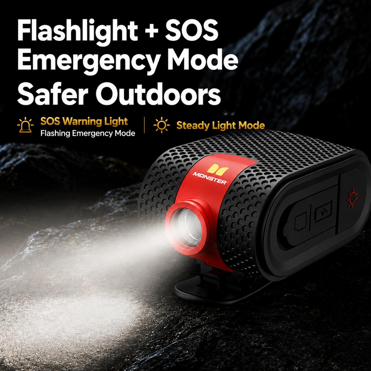 Monster M3 Plus Portable Bluetooth Speaker - Bluetooth 6.0, 32W TWS, IPX7, 21H Playtime & SOS Light