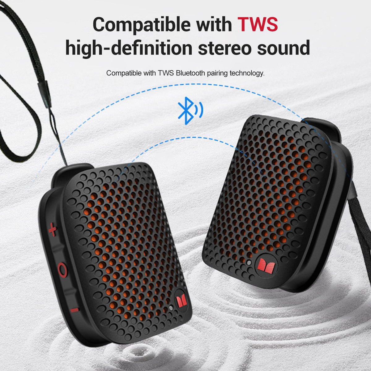 Monster M3 Portable Bluetooth Speaker - Magnetic Clip-On, TWS Stereo, IPX8 Waterproof & 80g Lightweight