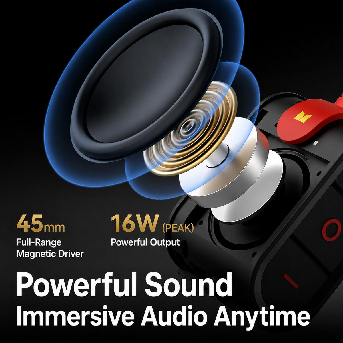 Monster M3 Plus Portable Bluetooth Speaker - Bluetooth 6.0, 32W TWS, IPX7, 21H Playtime & SOS Light