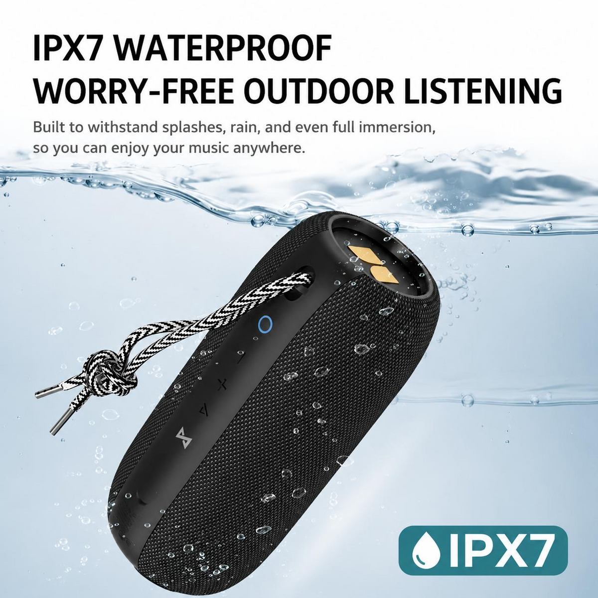 Monster S320 Portable Bluetooth Speaker - 80W Peak, Dual 63mm Drivers, Bluetooth 6.0 & IPX7
