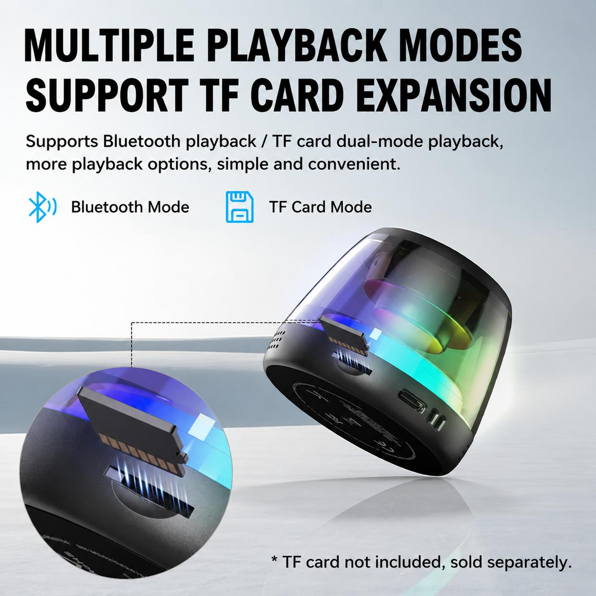 Monster Mini Wireless Speaker - Bluetooth 6.0, RGB Lights, 360° Sound, TWS & Magnetic Design