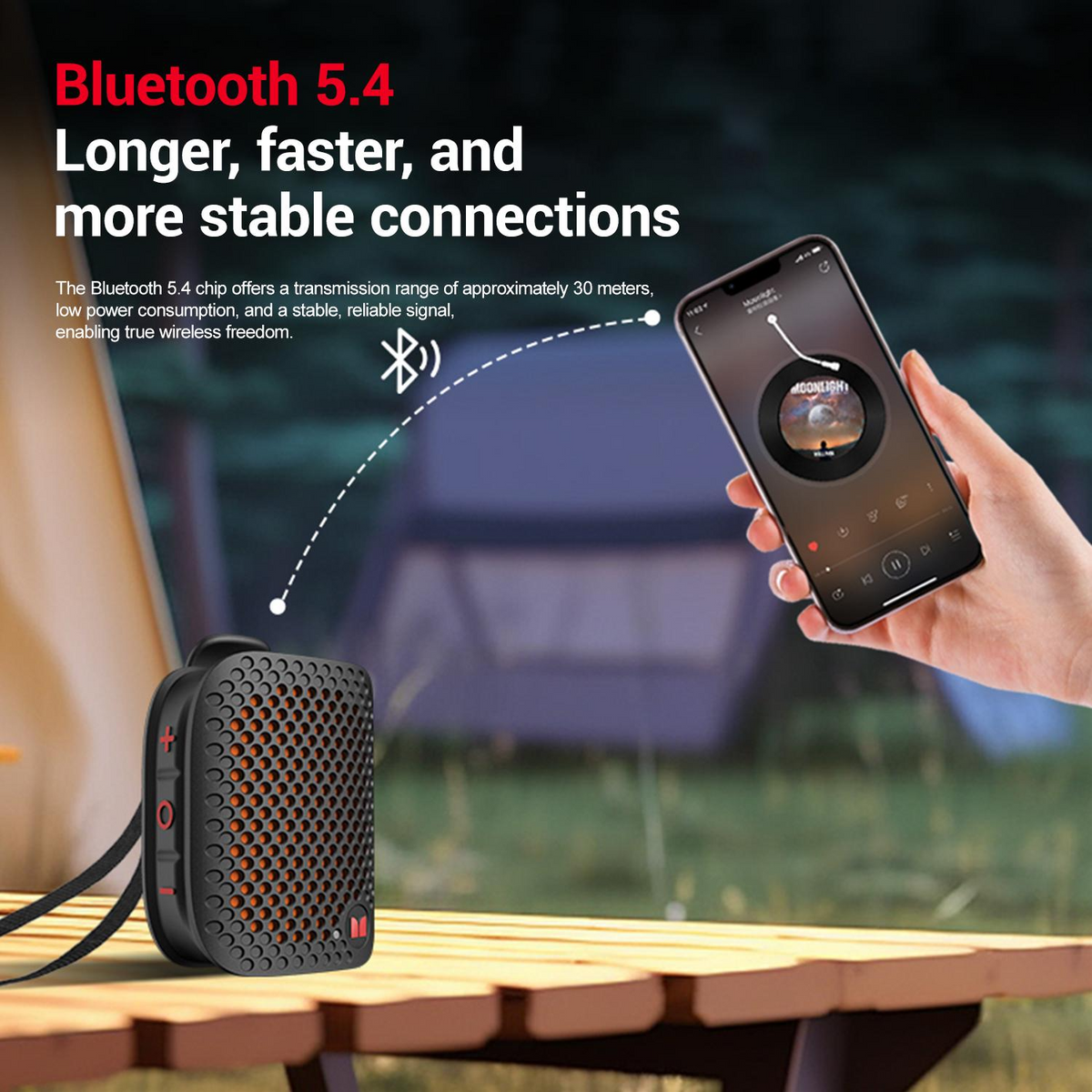 Monster M3 Portable Bluetooth Speaker - Magnetic Clip-On, TWS Stereo, IPX8 Waterproof & 80g Lightweight