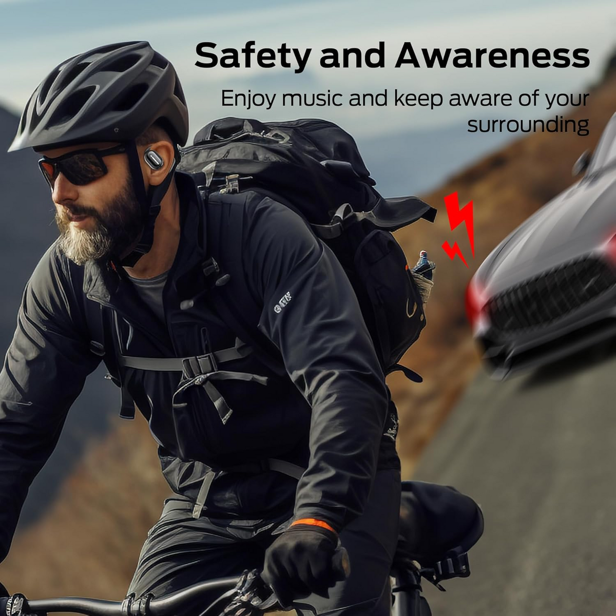 Monster Open Free AC100 Open-Ear Wireless Earbuds - Bluetooth 5.3, 16mm Drivers, AI Noise Cancellation & 30H Playtime