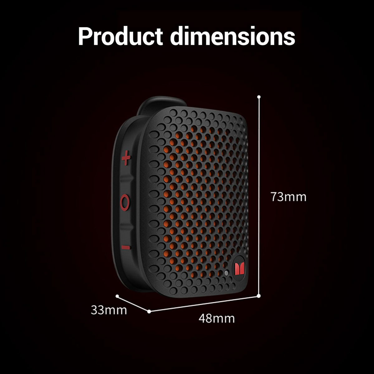 Monster M3 Portable Bluetooth Speaker - Magnetic Clip-On, TWS Stereo, IPX8 Waterproof & 80g Lightweight