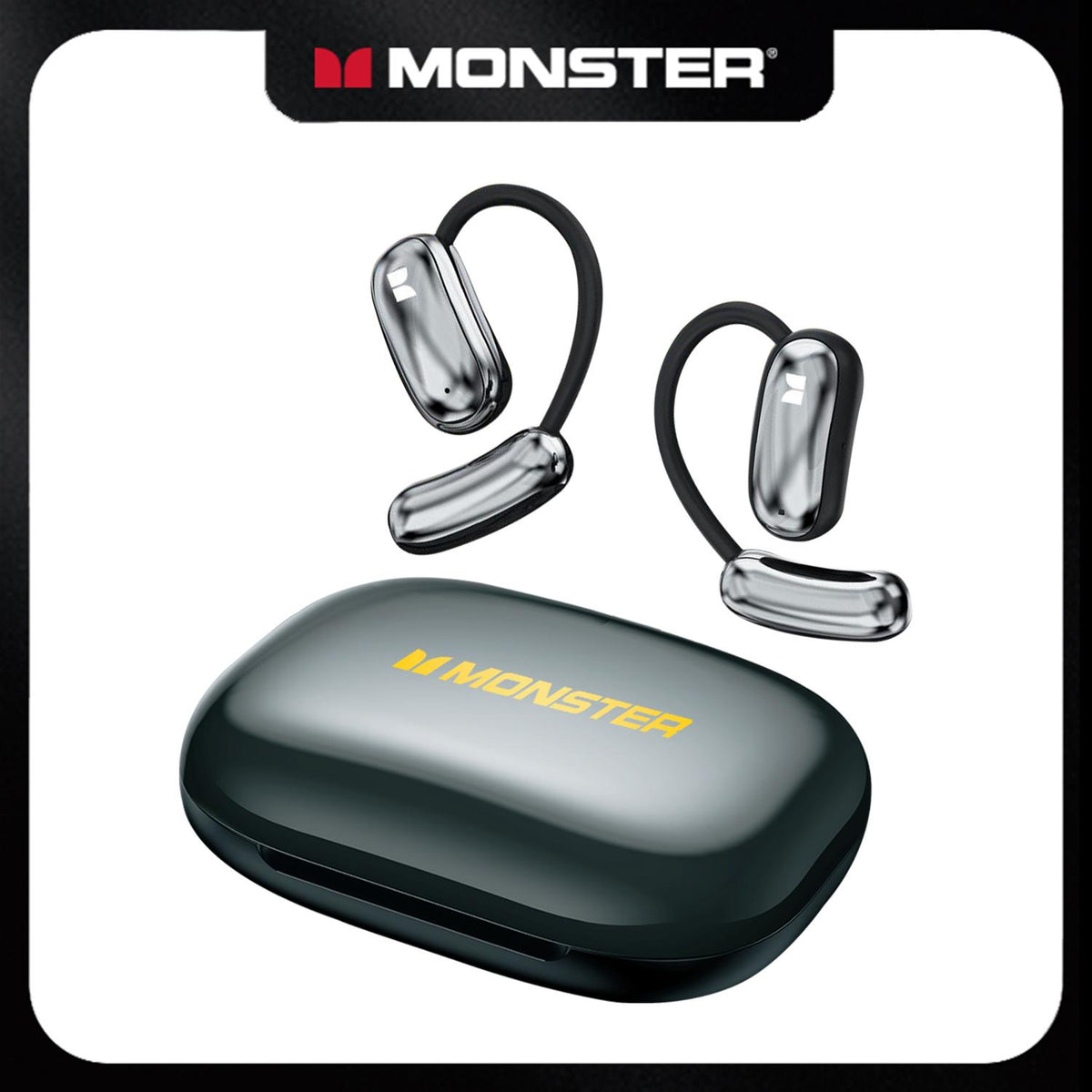 Monster MD16 Open-Ear Wireless Earbuds - Bluetooth 6.0, 30H Playtime, ENC & IPX5