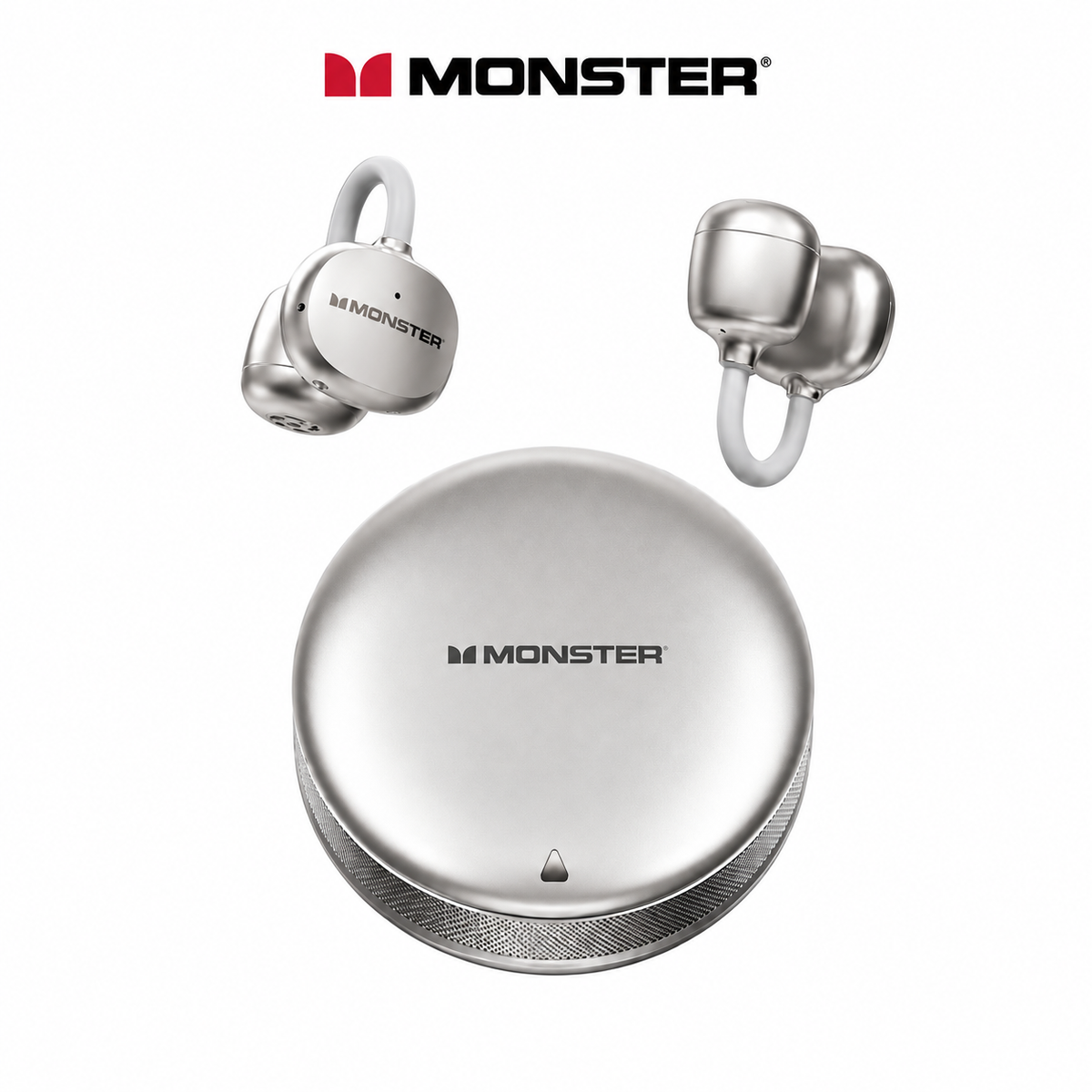 Monster MD03 Cubis Open-Ear Wireless Earbuds - Bluetooth 6.0, Dual-Mic ENC & Smart App