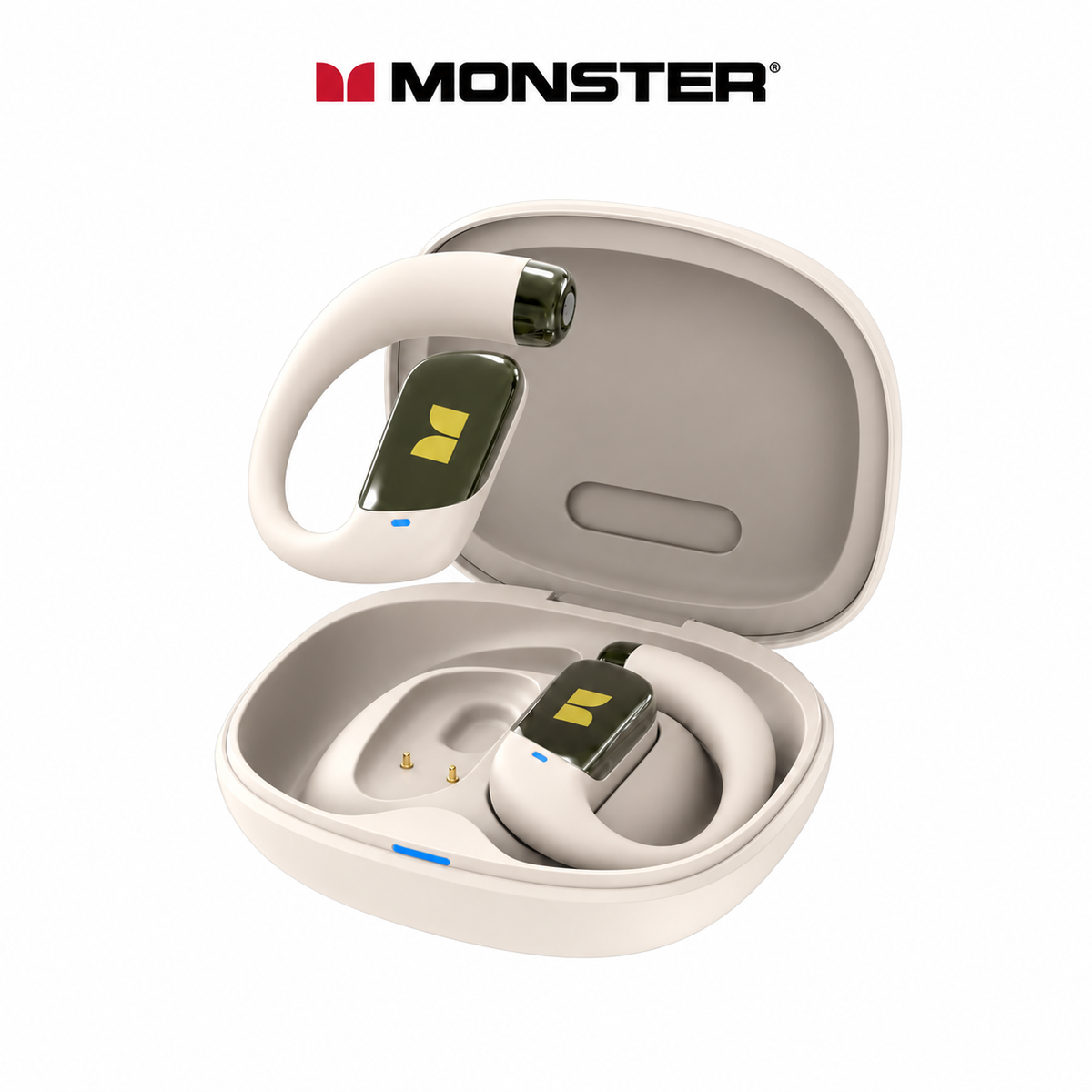 Monster 2-in-1 Open-Ear Wireless Earbuds - Bluetooth 6.0, 100H Playtime, ENC & Detachable Neckband