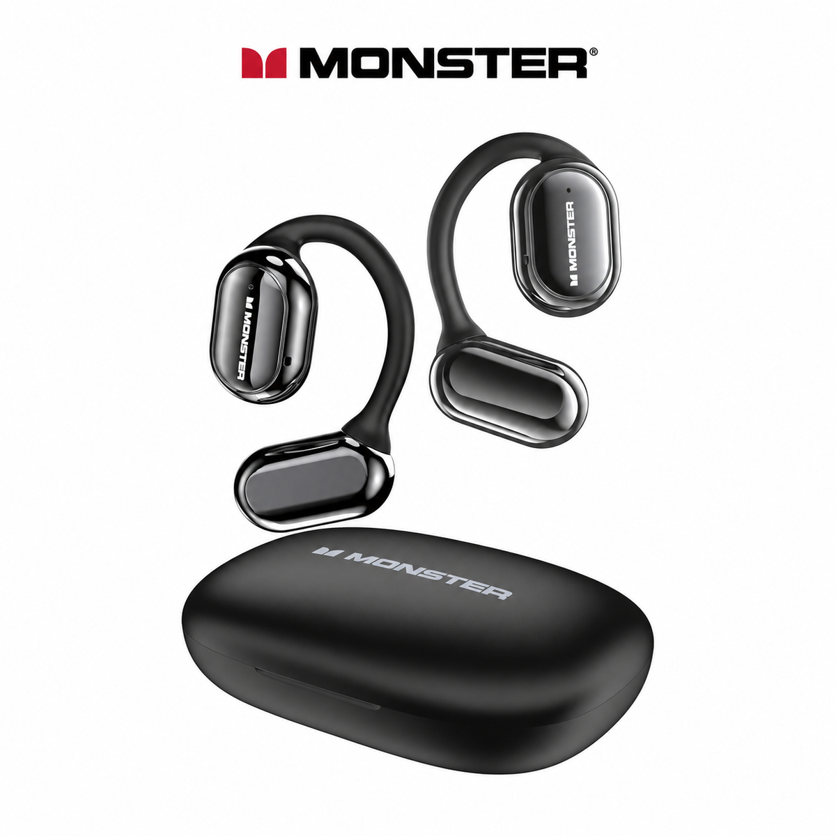 Monster Open Free AC100 Open-Ear Wireless Earbuds - Bluetooth 5.3, 16mm Drivers, AI Noise Cancellation & 30H Playtime