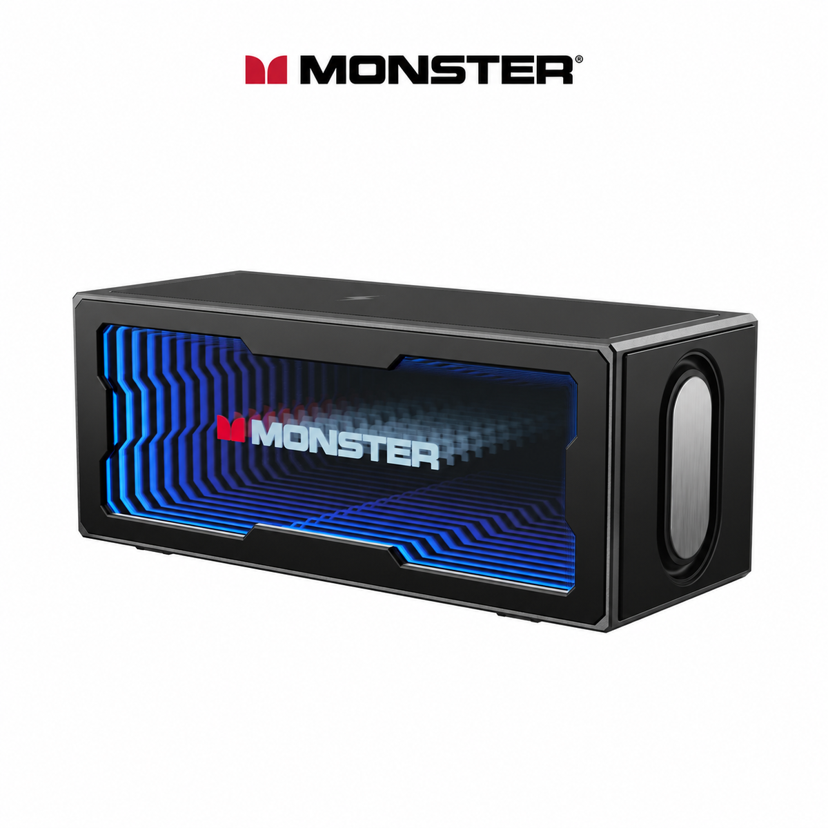 Monster S280 Portable Bluetooth Speaker - 40W Stereo, Bluetooth 6.0, 3D LED Lights & Wireless Charging
