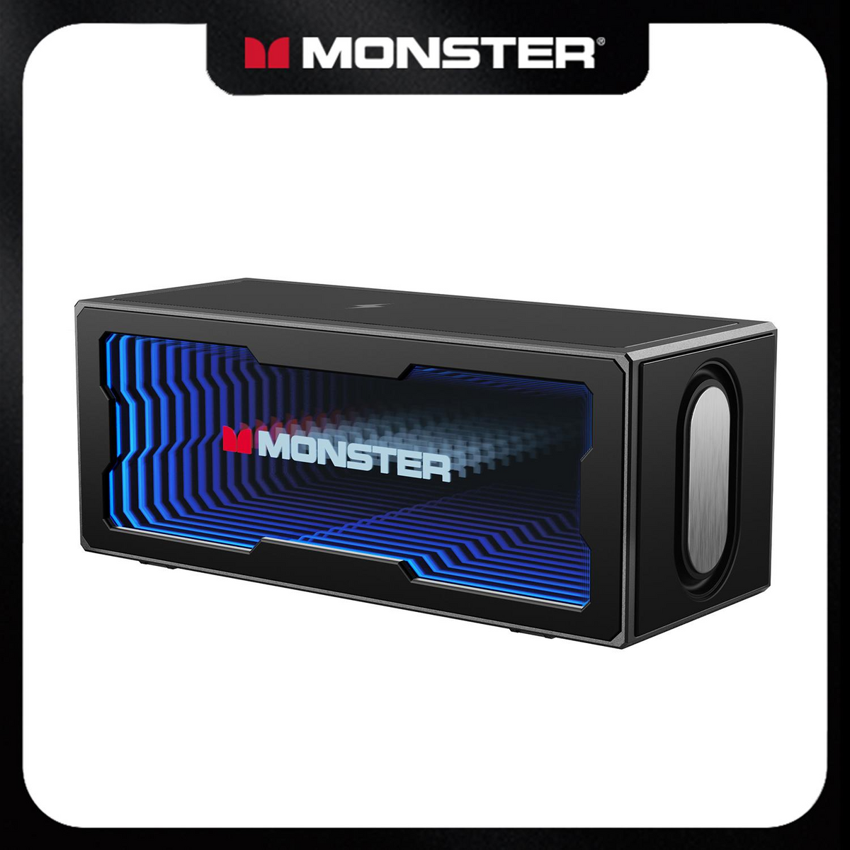 Monster S280 Portable Bluetooth Speaker - 40W Stereo, Bluetooth 6.0, 3D LED Lights & Wireless Charging